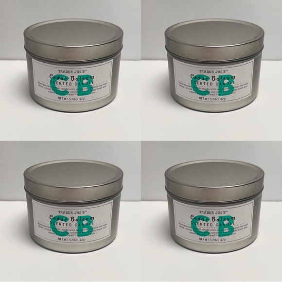Lot of 4, Trader Joe's Seasonal Scented Cedar Balsm candles. BNWT - Picture 2 of 2